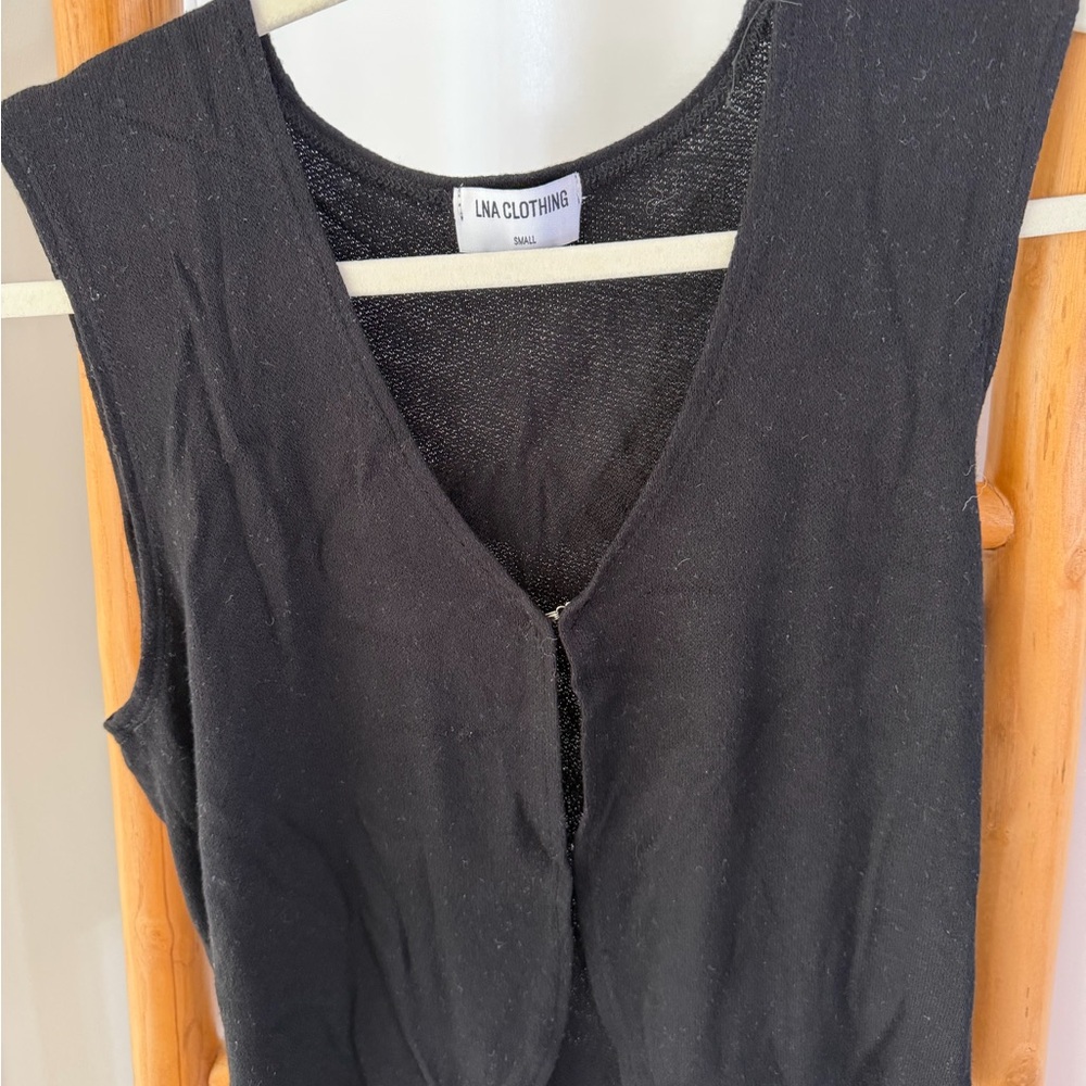 Black Sleeveless Vest by LNA Clothing